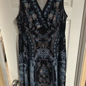 BloomChic Black and Blue Baroque Dress